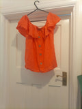 Ladies Papaya Size 8 Orange Short Sleeved Tshirt