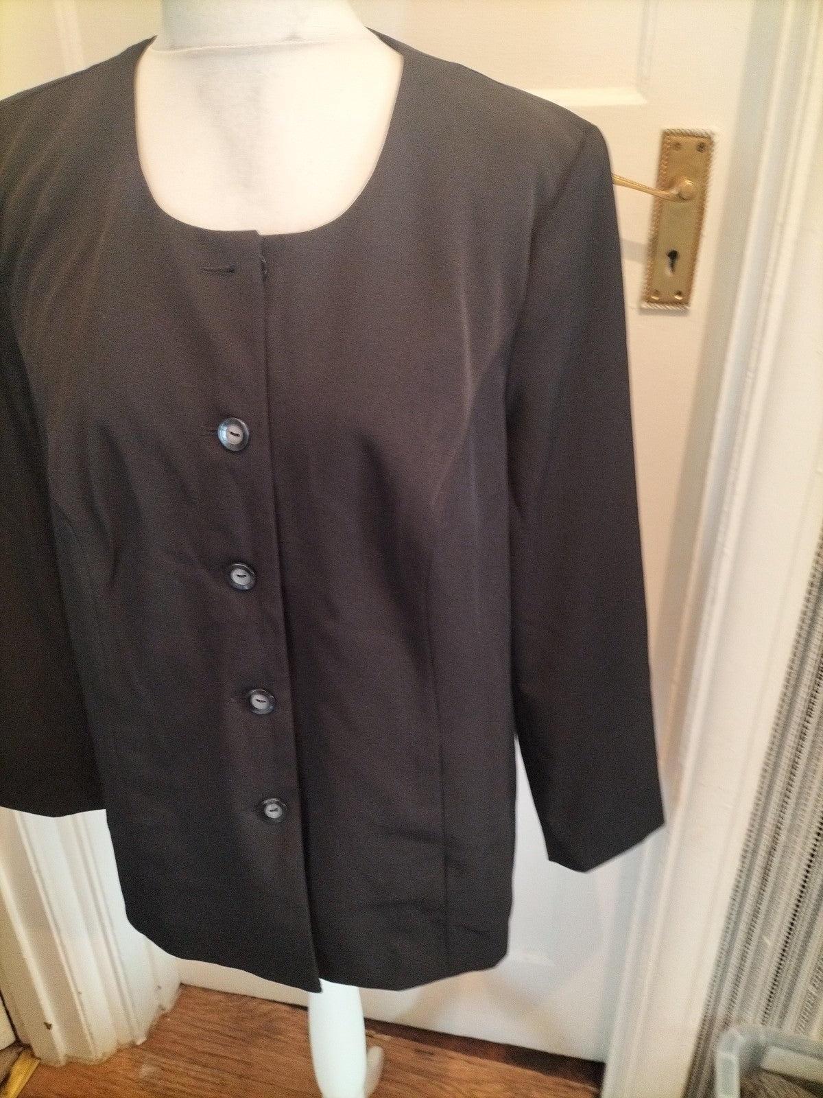 Ladies Fair Lady Size 20 Buttoned Lined Black Padded Blazer