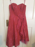 Ladies Debut Size 10 Red Floral Lined Sleeveless Dress