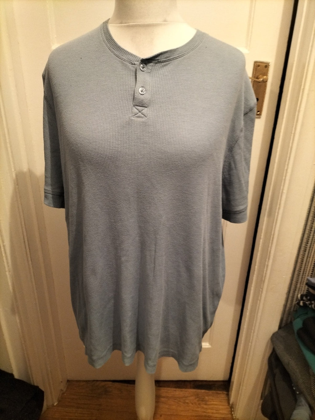 Mens Tu Size L Blue Textured Short Sleeved Pyjama Top
