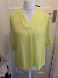 Primark 12 Bright Limey Yellow Short Sleeve Blouse