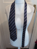 Marks And Spencer Navy Purple And White Stripey Tie