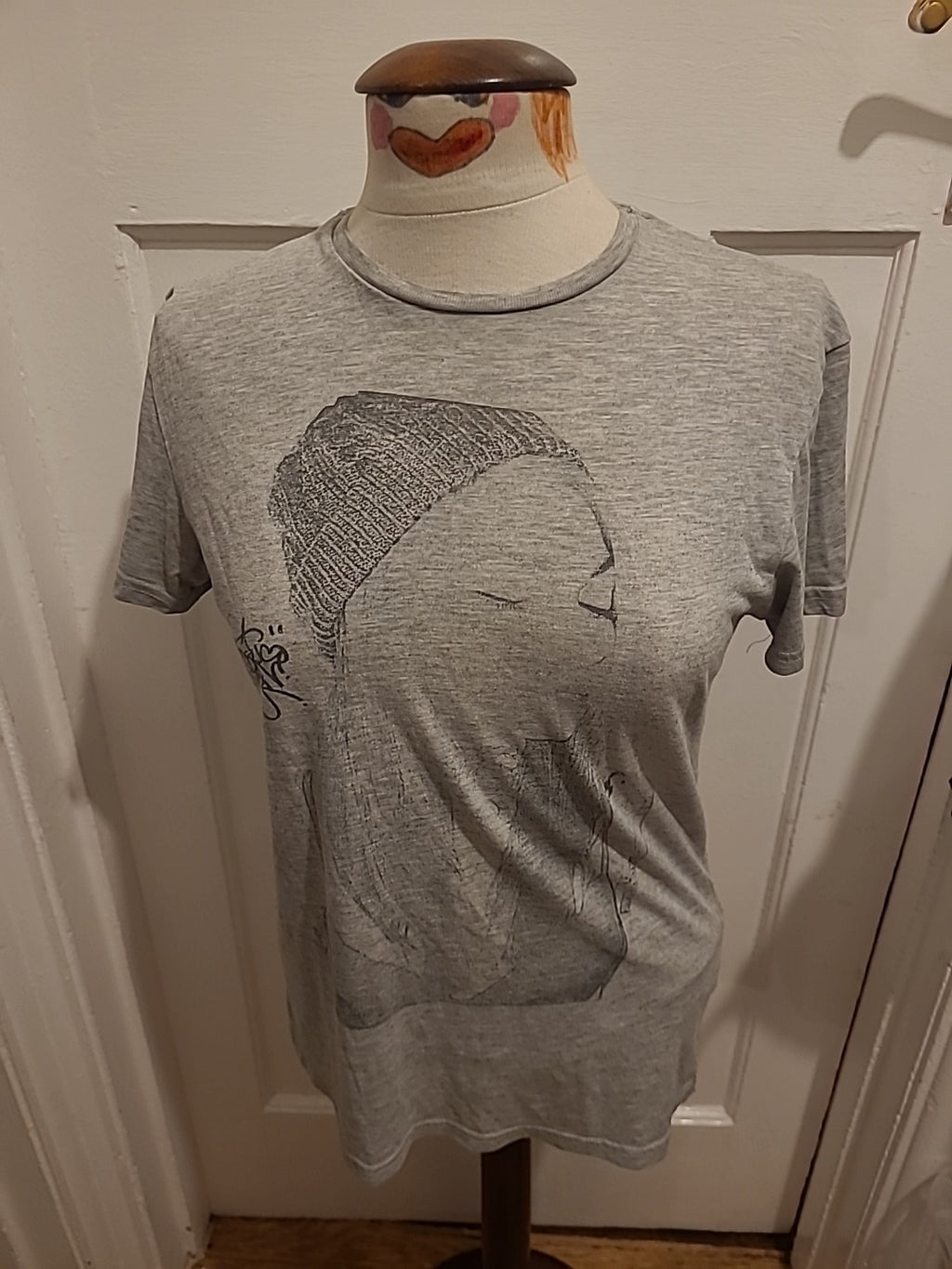 Mens Primark Size Small Grey Printed Short Sleeved Tshirt