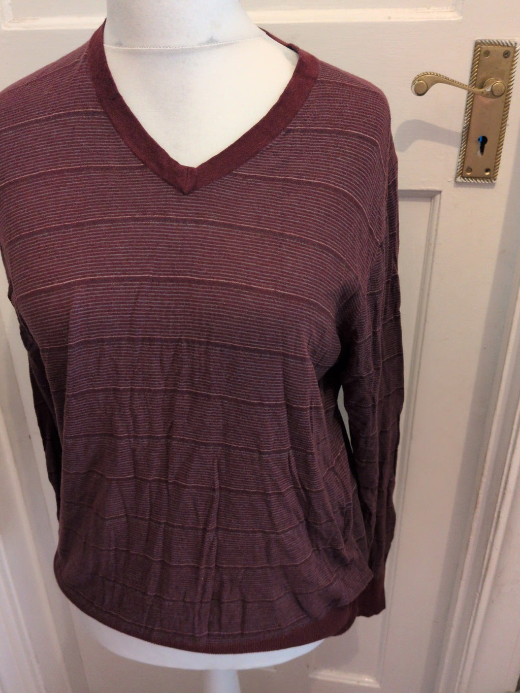 Marks And Spencer Medium Deep Red With Cashmere And Silk Long Sleeve Lightweigh