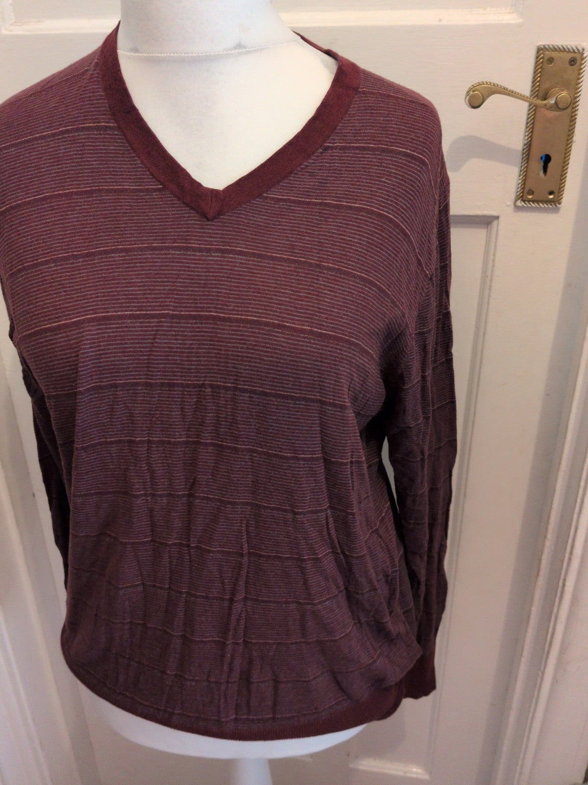 Marks And Spencer Medium Deep Red With Cashmere And Silk Long Sleeve Lightweigh