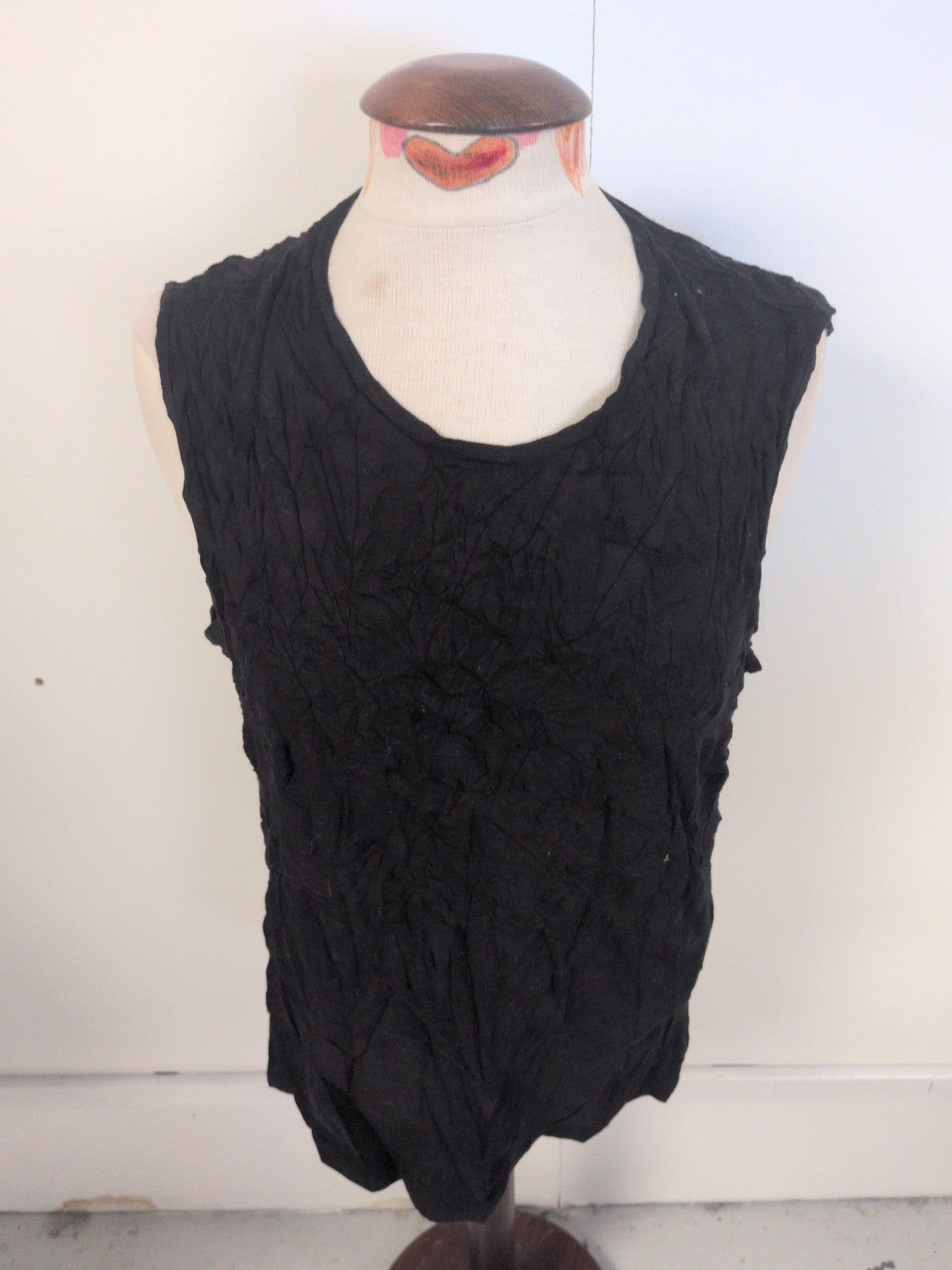Ladies Marks And Spencer MW Size Large Black Sleeveless Tank Vest T-shirt