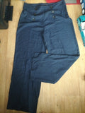 Ladies Marks And Spencer Size Waist 36' Navy Trousers