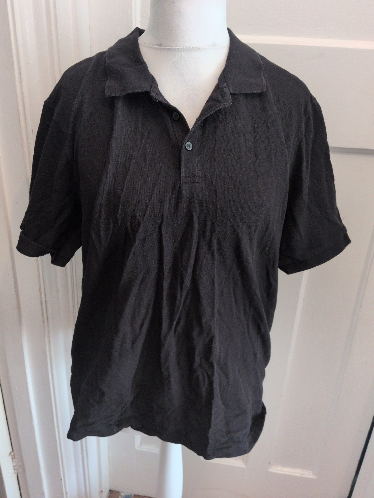 George XXL Black Short Sleeve Polo