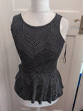 Quiz 12 Black And White With Silver Sparkle Sleeveless Blouse