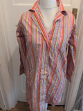 Pretty Secrets 12-14 Multicoloured Stripe Collared Night Shirt