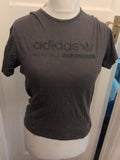 Adidas 11-12 Years Dark Grey Print Short Sleeve T-shirt