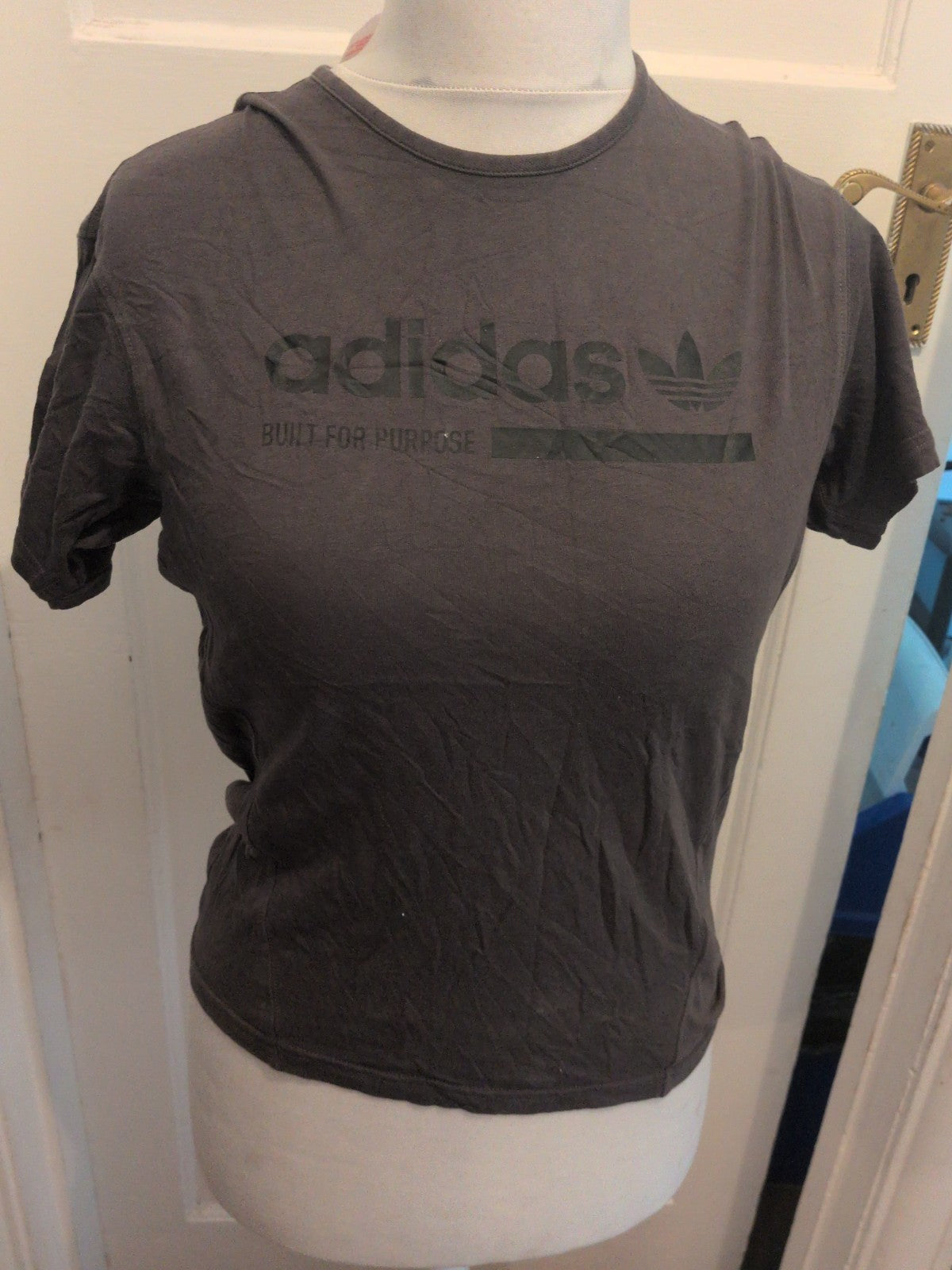 Adidas 11-12 Years Dark Grey Print Short Sleeve T-shirt