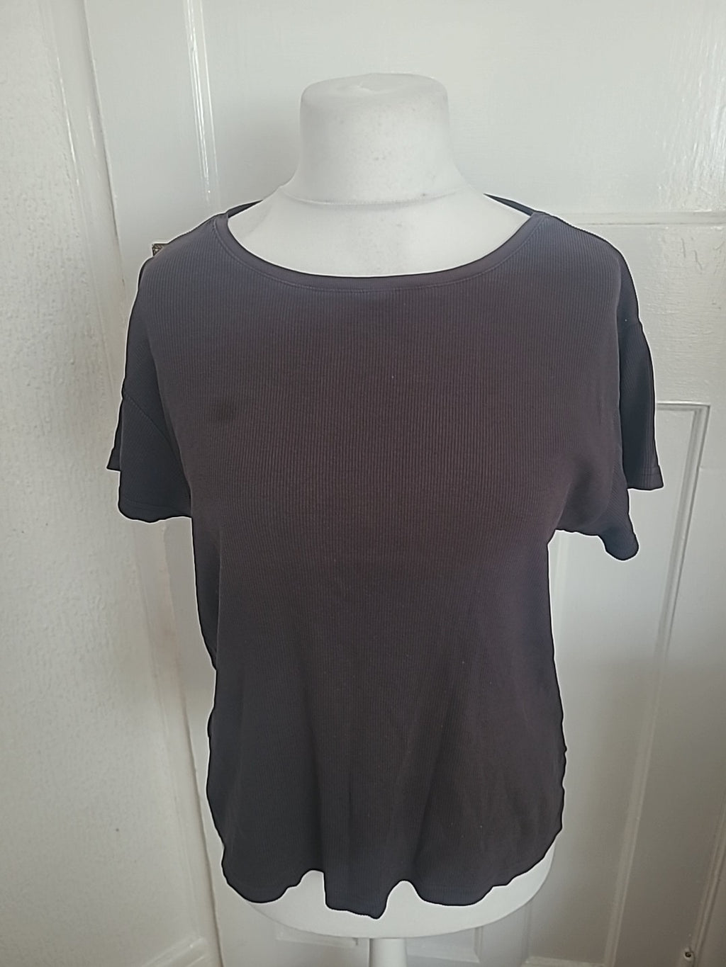 Ladies Papaya Size 20 Charcoal Grey Ribbed Tshirt
