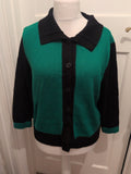 Lucia EU 40 Green And Black Buttoned Cardigan