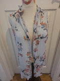 Ladies George Size 8 Blue Floral Lightweight Sheer Cardigan