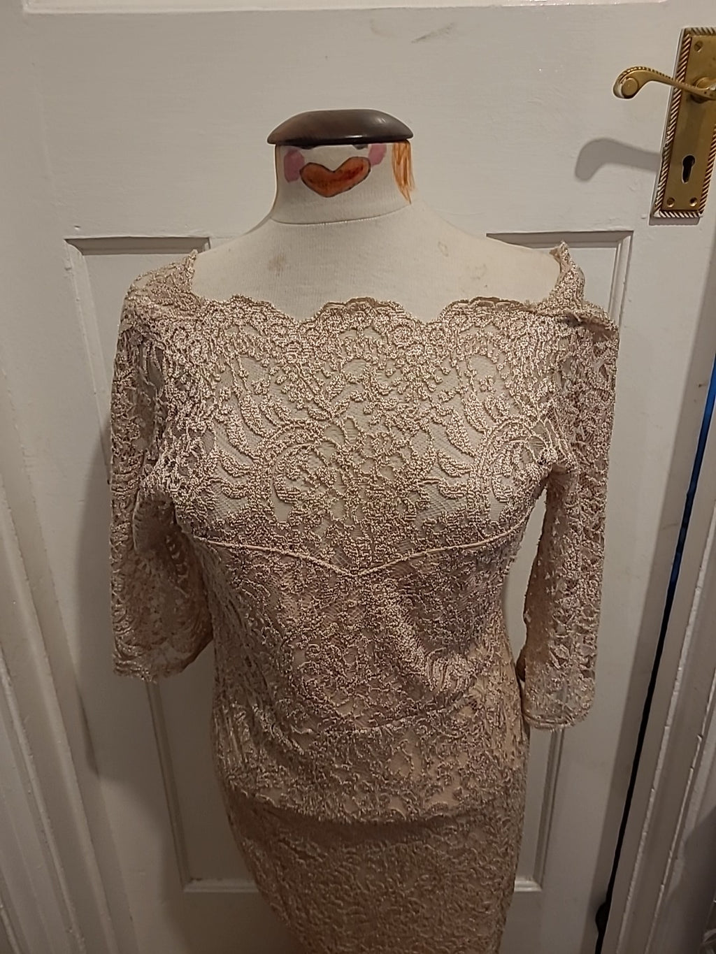 Ladies Next Size 14 Pastel Pale Pink Pace Lined Short Sleeved Dress