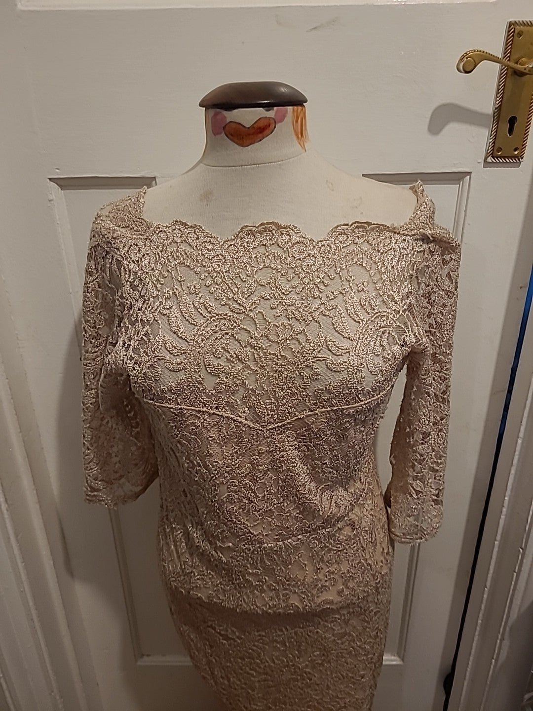 Ladies Next Size 14 Pastel Pale Pink Pace Lined Short Sleeved Dress