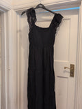 Ladies New Look Size 8 Black Sleeveless Long Length Bubblehem Dress
