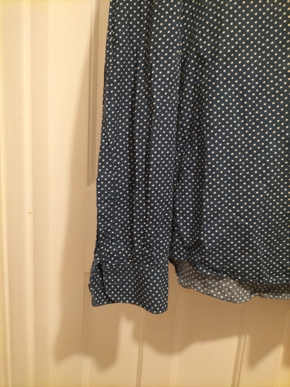 Mens Brooks&Leigh Medium Navy White Stars Design Long Sleeved Shirt