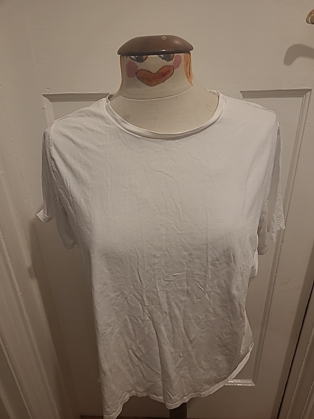 Ladies Marks And Spencer Size 14 "The Straight" White Tshirt