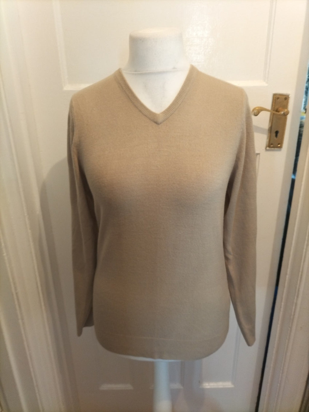 Mens M&S Man Size Small Stone Pullover Jumper V Neck