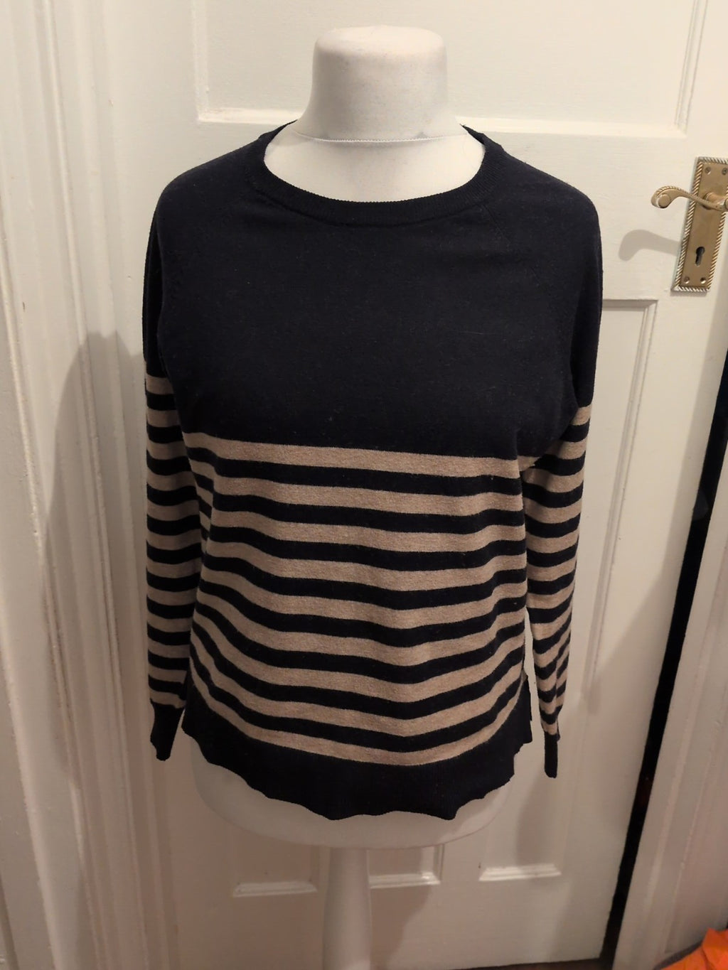 Primark 12-14 Brown And Navy Semi Stripe Jumper