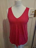 Ladies George Size 10 Hot Pink Sleeveless Vest Blouse