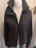 Superdry Medium Double Black Label Full Zip Coat Mesh Lined Charcoal