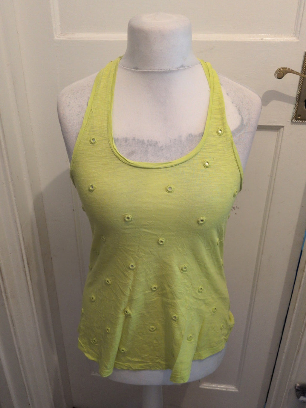Jane Norman 10 Lime Green Sleeveless T-shirt
