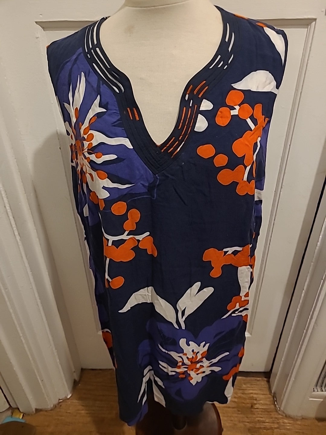 Ladies George Side 20 Black Floral Sleeveless  Top