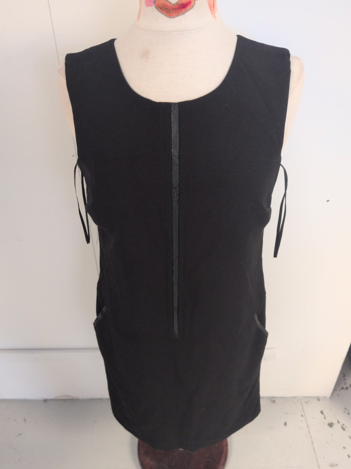 M&S Woman 12 Black Lined Sleeveless Midi Dress