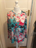 Ladies Size 2XL Multicoloured Long Sleeved Christmas Tshirt