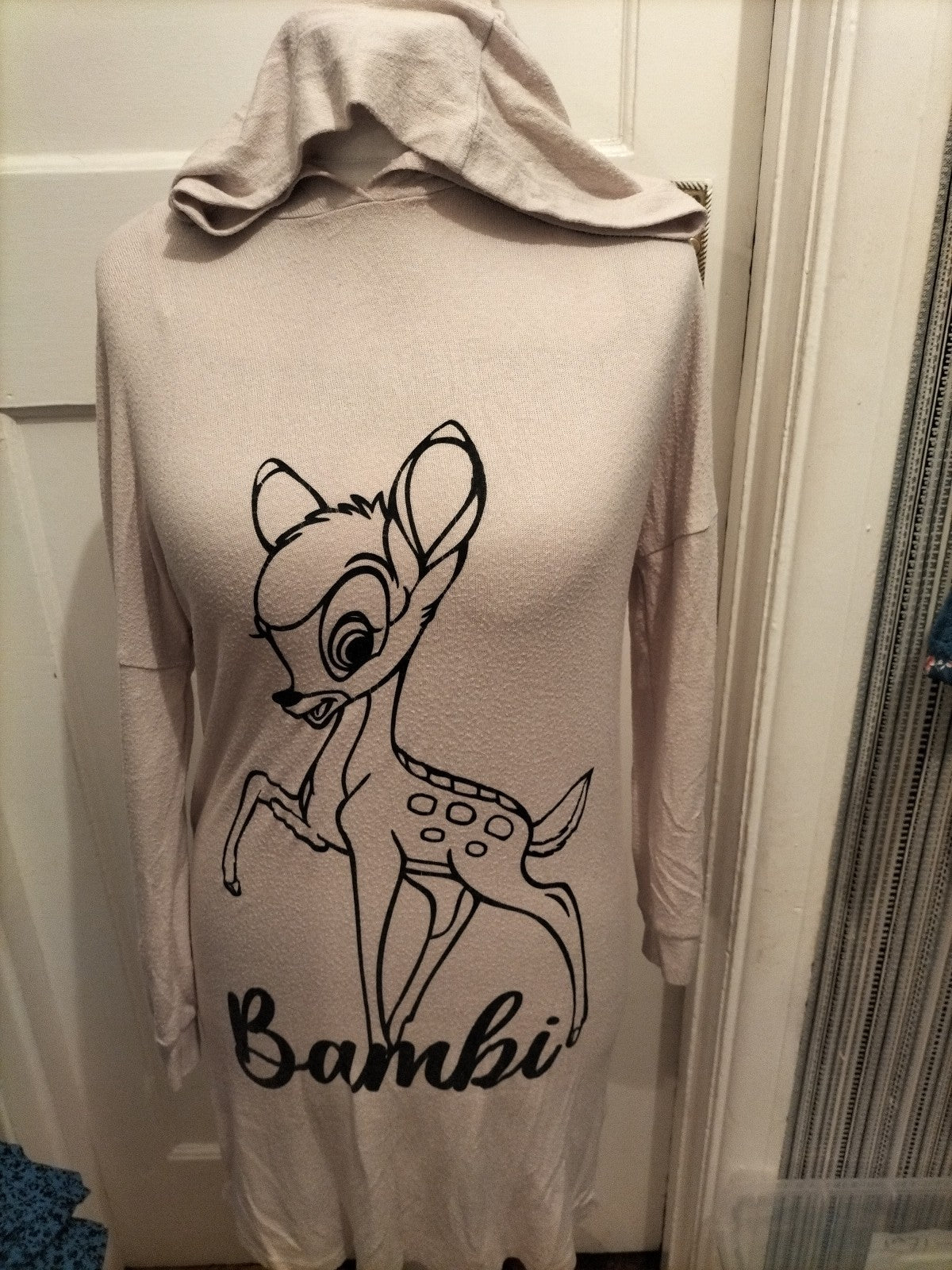 Ladies Disney At Primark Size 6-8 Pale Pink Bambi Nightwear
