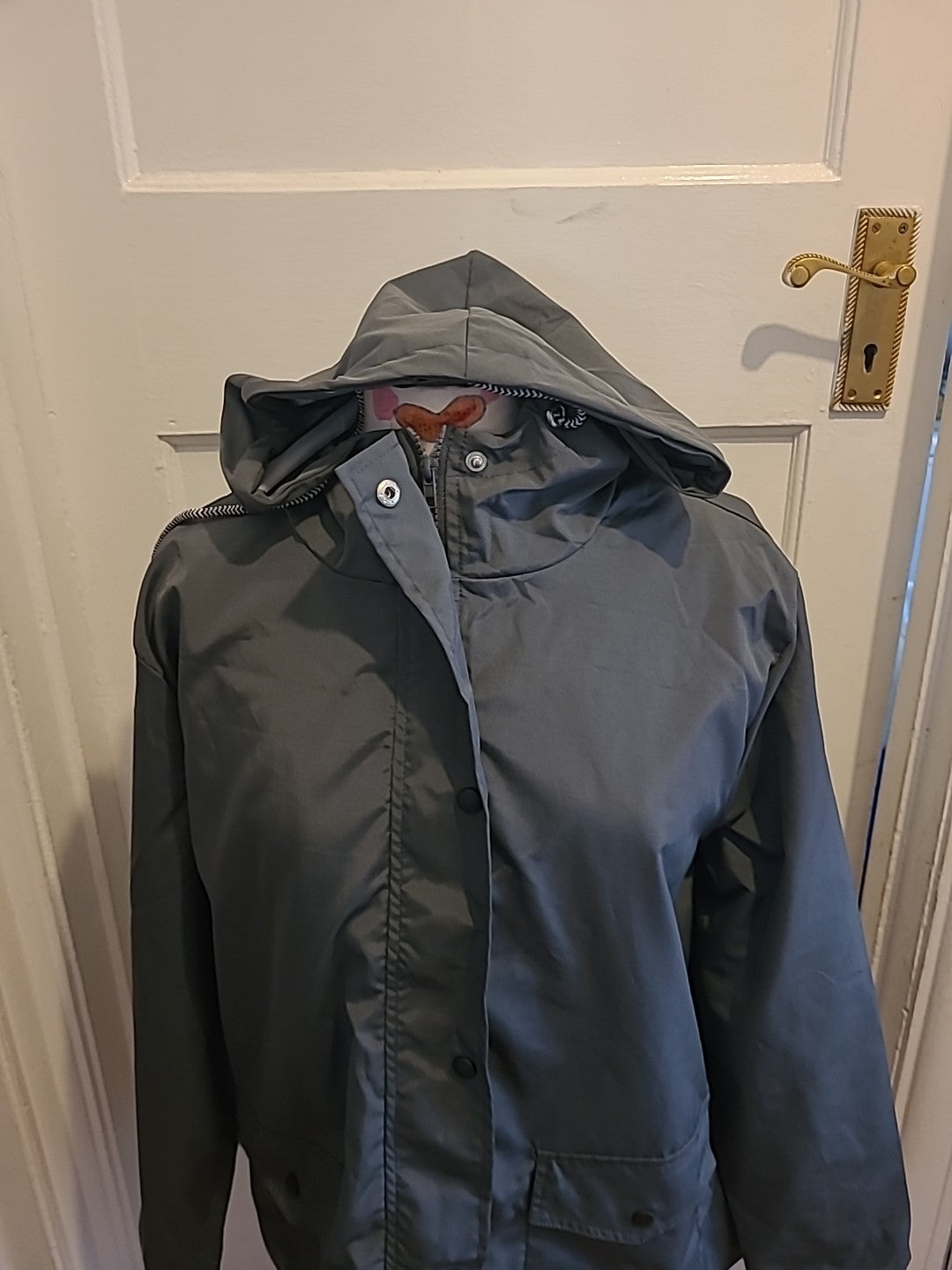 Mens Size 2XL Grey Lined Waterproof Coat