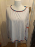 Ladies Size 2XL White Star Long Sleeved Tshirt