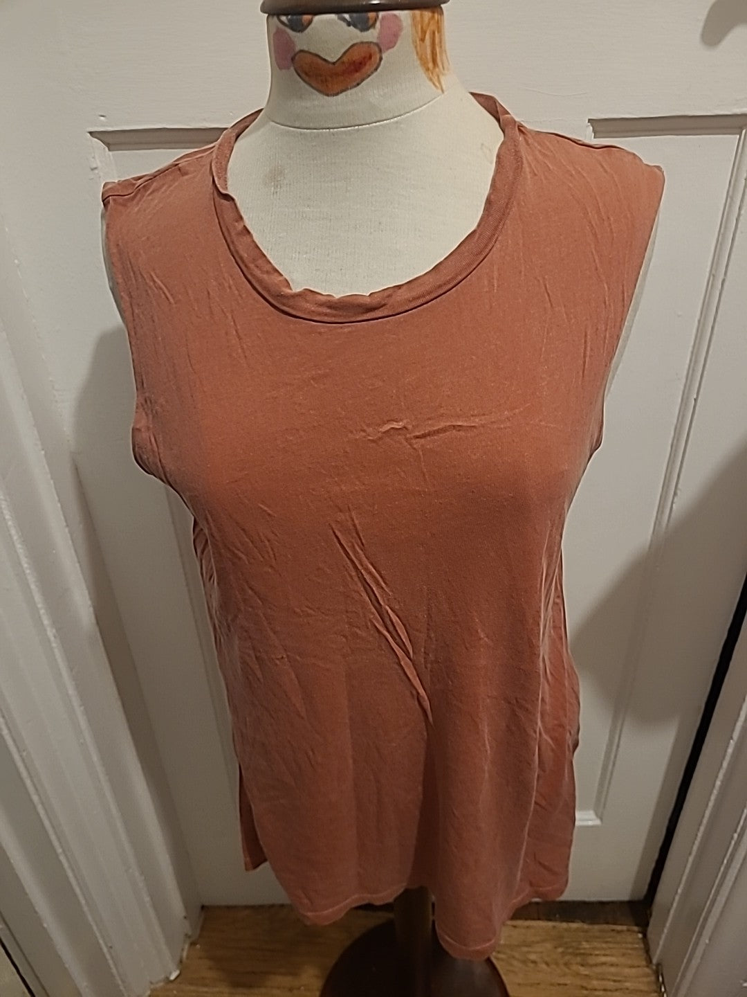 Mens Truly Madly Deeply Size Large Burnt Orange Vest Top(Bobbling)