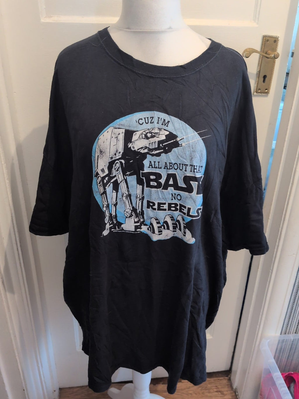 4XL Navy Printed Rebels Short Sleeve T-shirt