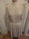Ladies Size S/M Vintage Pale Beige Pleated Dress