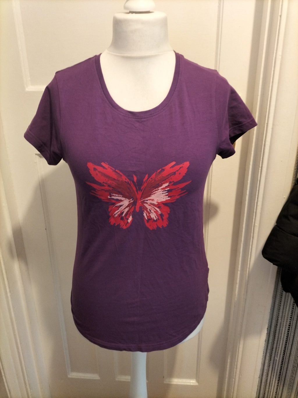 Ladies Mountain Warehouse Size 12 Deep Purple Floral Short Sleeved Tshirt