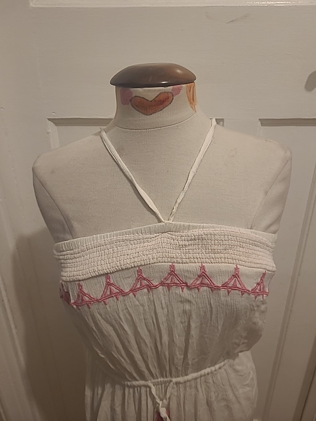 Ladies Kaleidoscope Size 16 White/Pink Sleeveless Strapless Dress