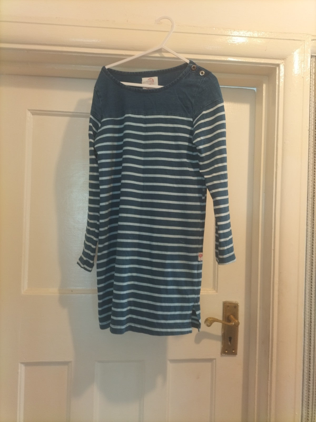Girls Rosenbaum 7 Years Navy Blue Striped Long Sleeved Tshirt
