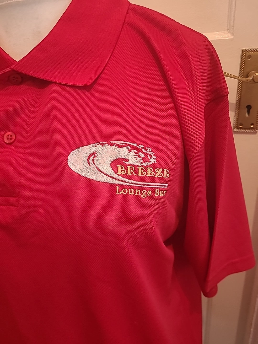 Mens Henbury Size XL Red Short Sleeved Print Polo