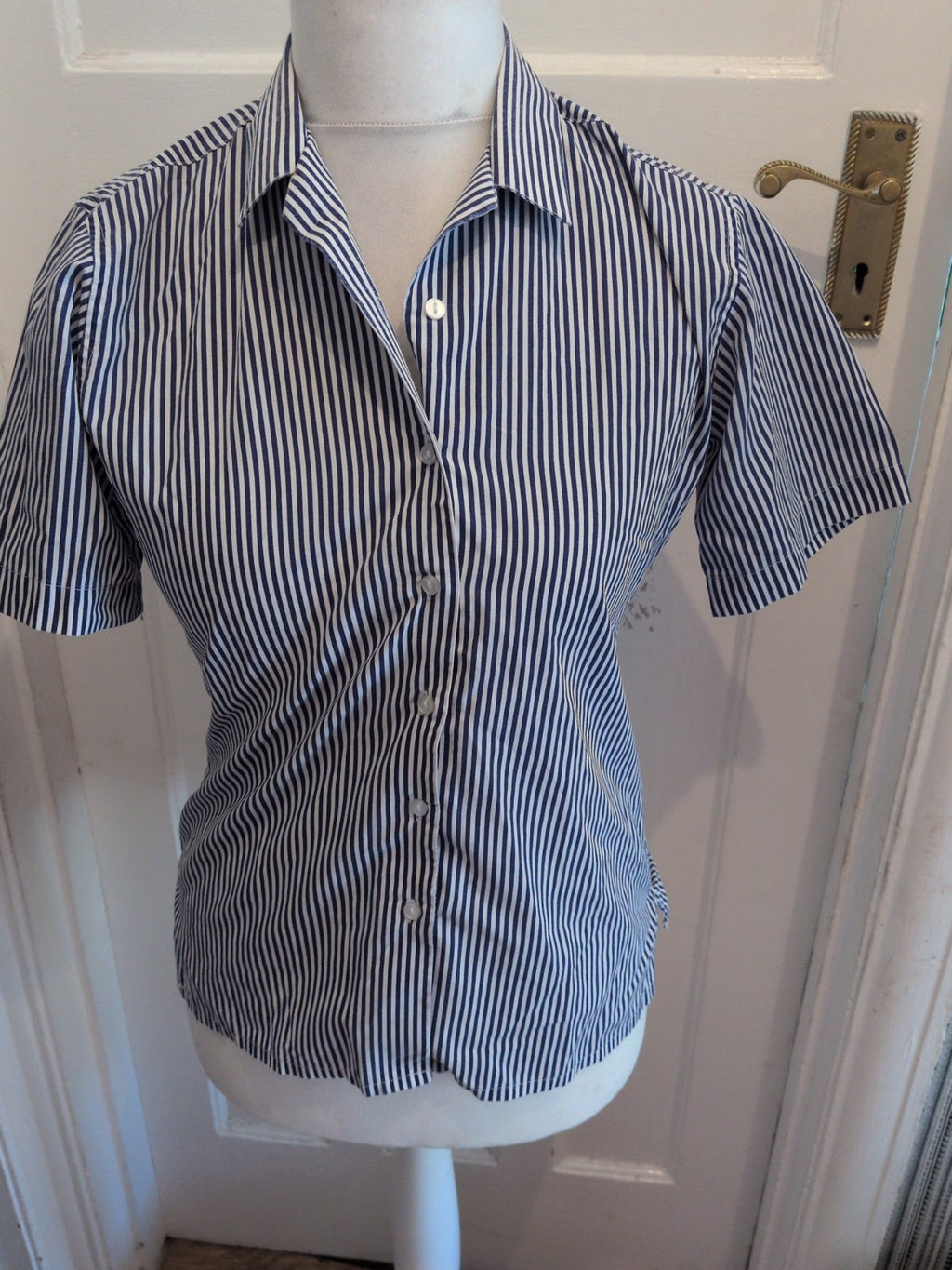 Trutex 34" Blue Stripe Short Sleeve Shirt