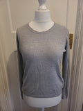 Ladies Marks And Spencer Size 10 Silver Grey Long Sleeved Blouse
