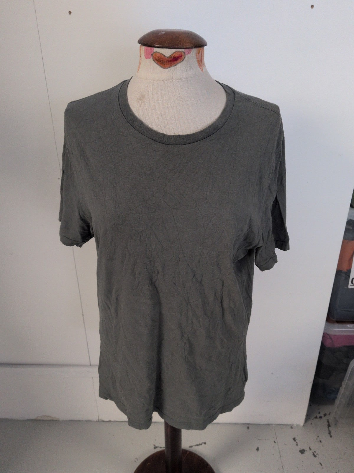M&S Small Reg Fit Cotton Short Sleeve T-shirt Sage