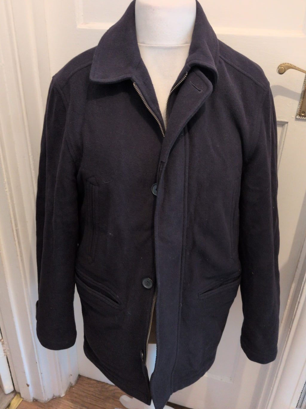 Marks And Spencer Collezione Small Navy Italian Fabric Full Zip Jacket