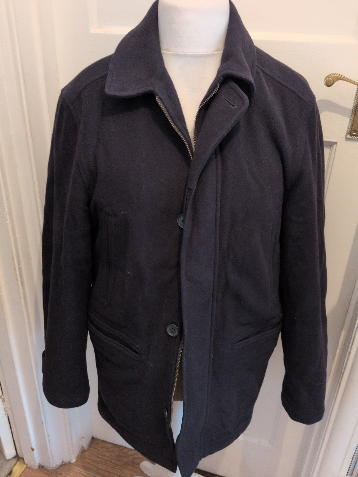 Marks And Spencer Collezione Small Navy Italian Fabric Full Zip Jacket