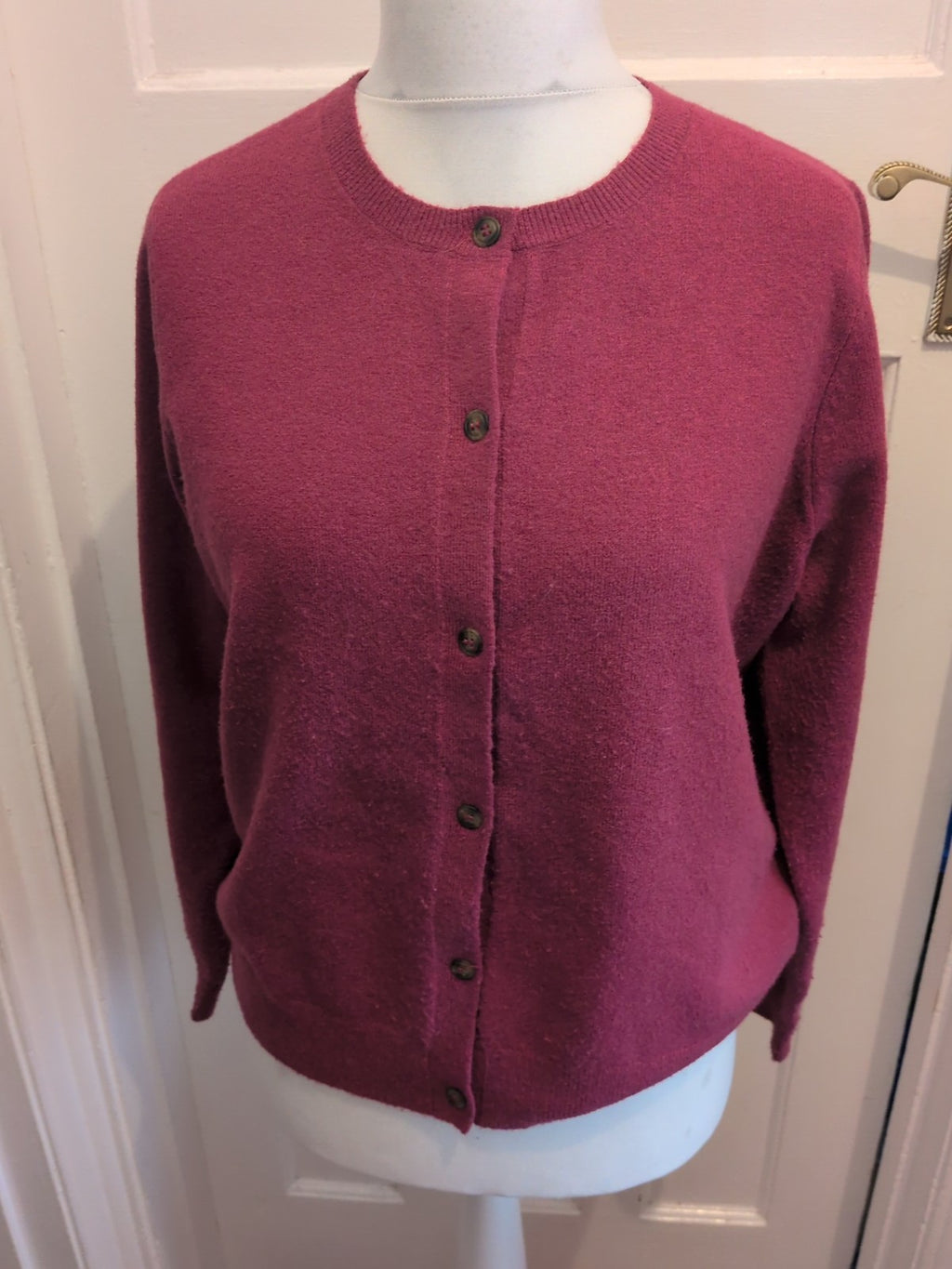 Tu Woman 16 Purple Round Neck Cardigan
