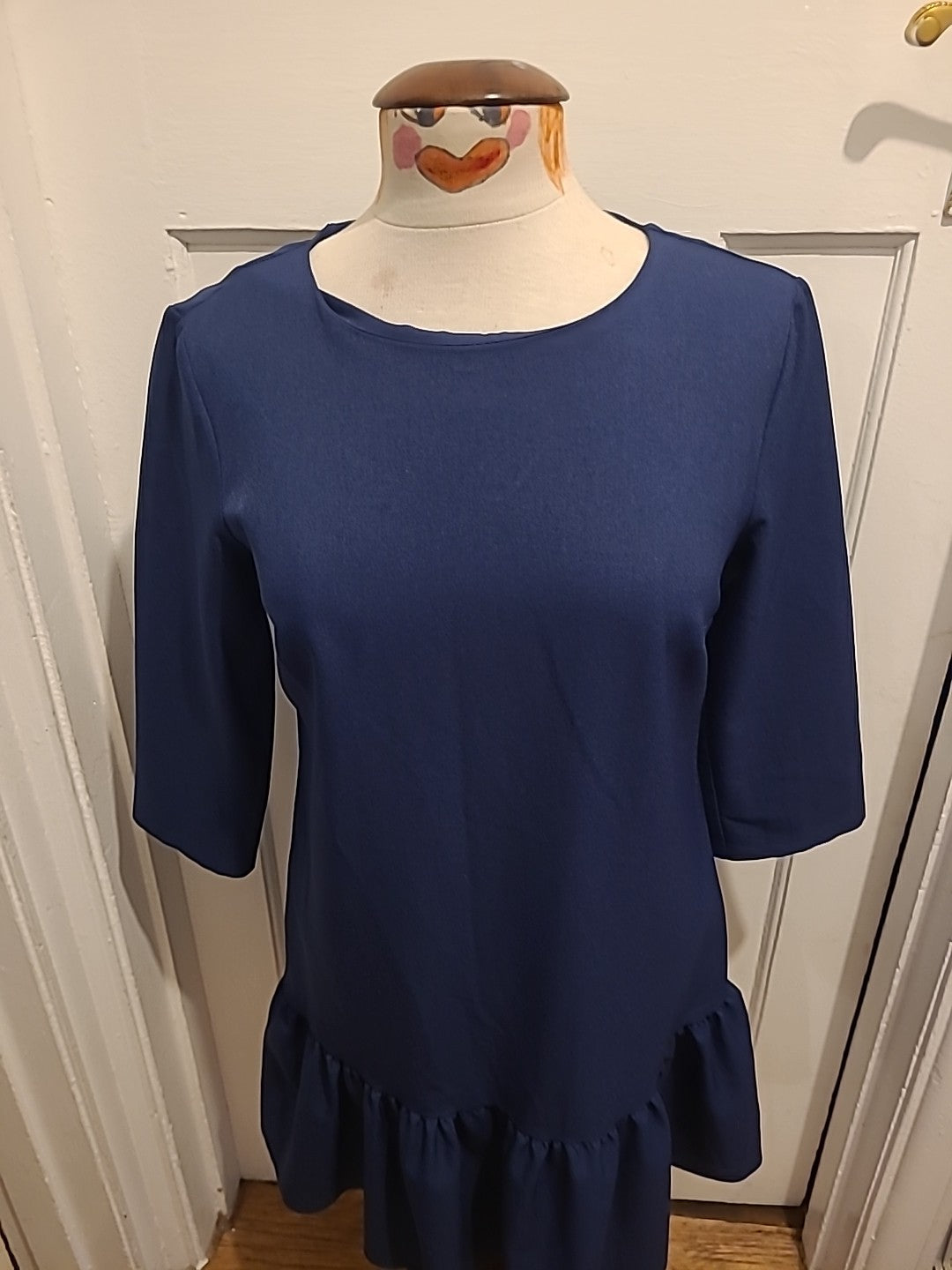 Ladies Lady form Size 12 Navy 3/4 Sleeve Dress