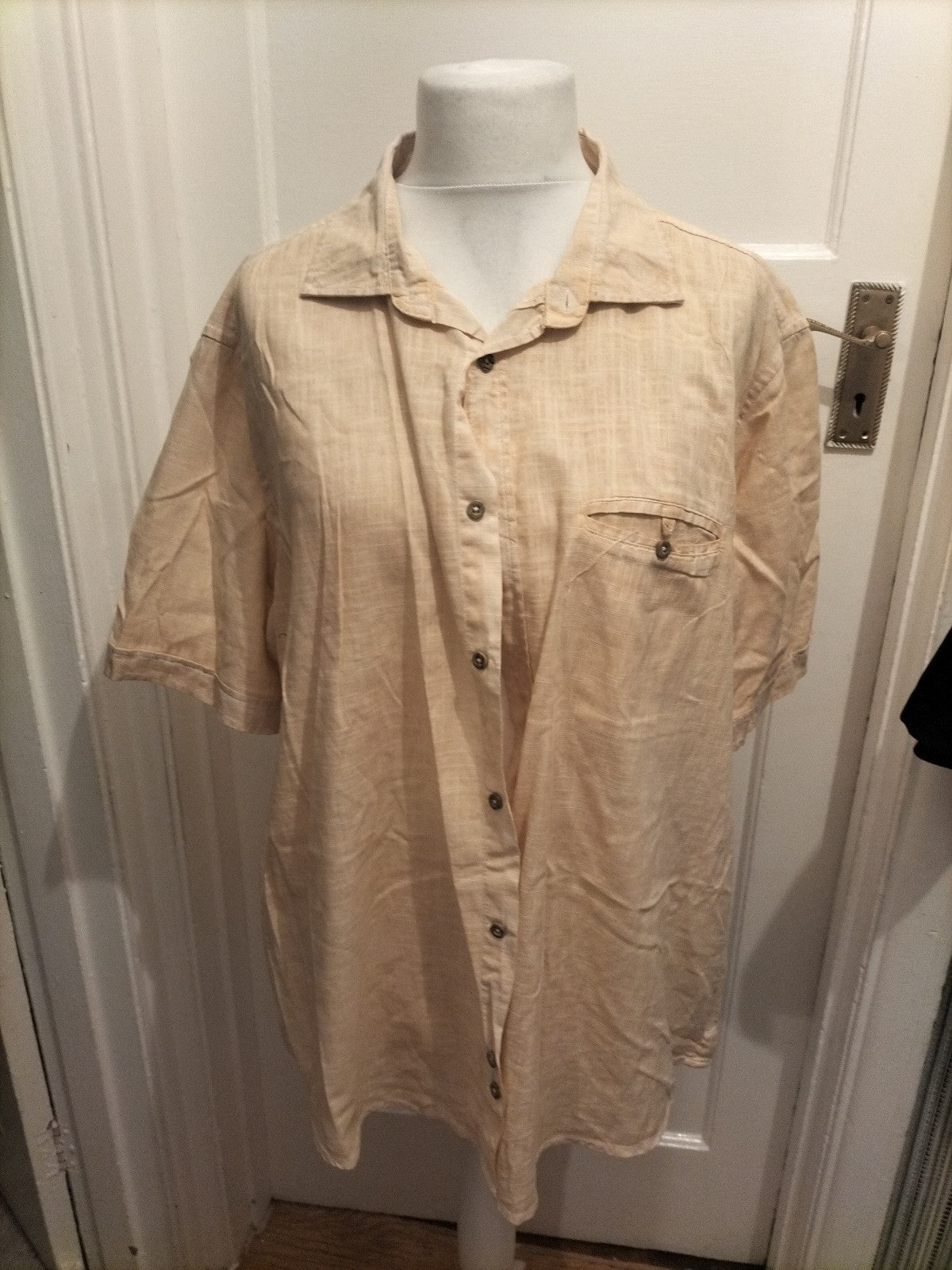 Mens Coral Marl Size 3XL Sandy Beige Short Sleeved Shirt